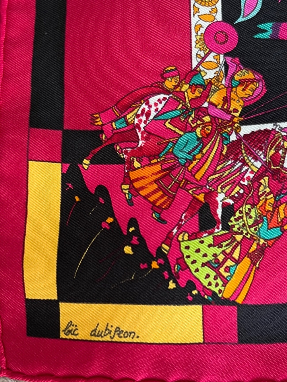 Vintage HERMES pochette gavroche "Fantaisies Indiennes" 100% silk scarf - Picture 6 of 7
